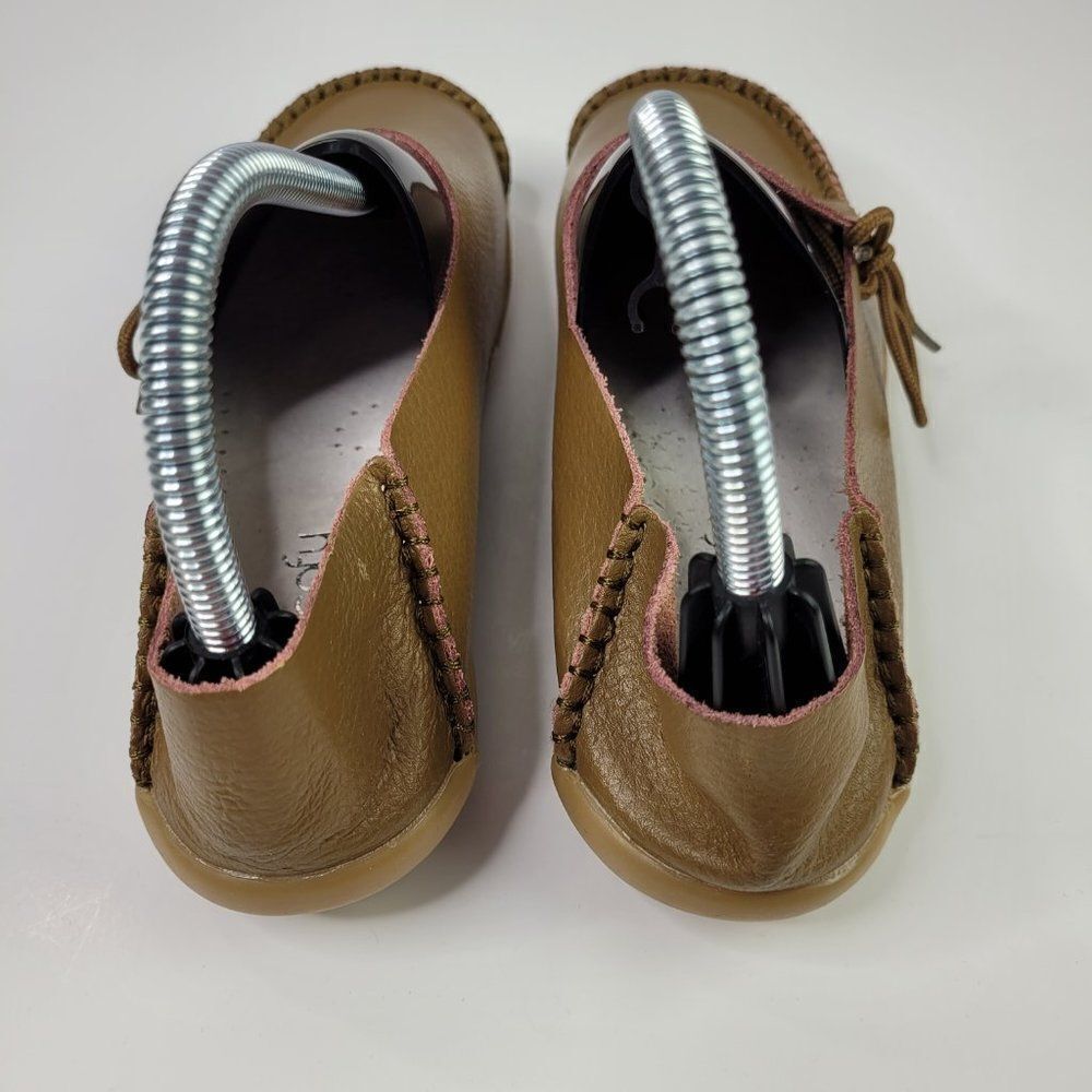 Socofy Womens Shoes Size 6 Brown Leather Moccasins Slip On Loafers Comfort - Picture 5 of 12